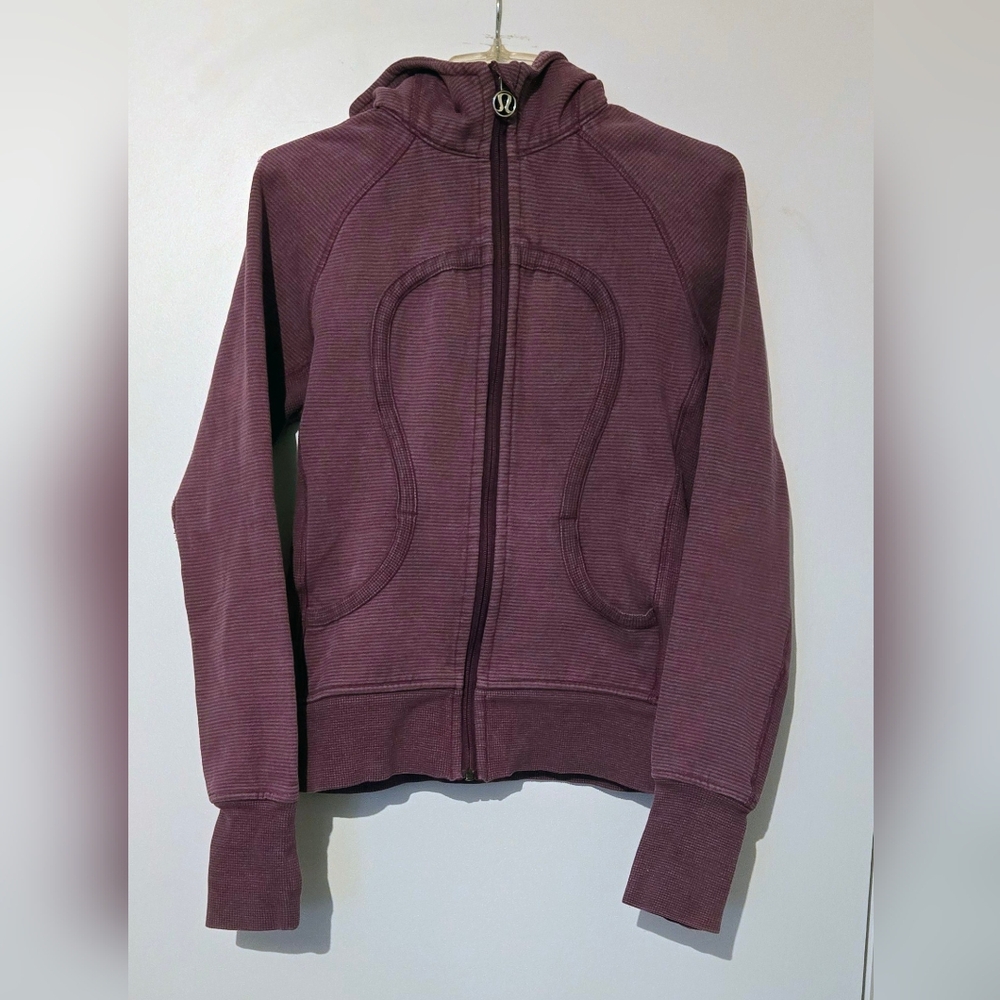 Lululemon Scuba Hoodie; Size 8; Purple w/thin Lighter stripes